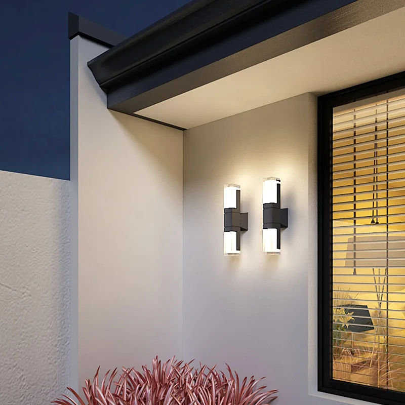 Lámpara Led de pared impermeable para exteriores, luz de pared de paisaje de jardín, Ac220v, Ip65 con iluminación de cabeza simple o doble