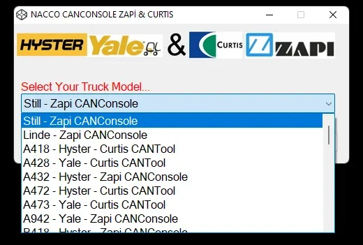 

Консоль HYSTER YALE NACCO CANCONSOLE ZAPI & CURTIS