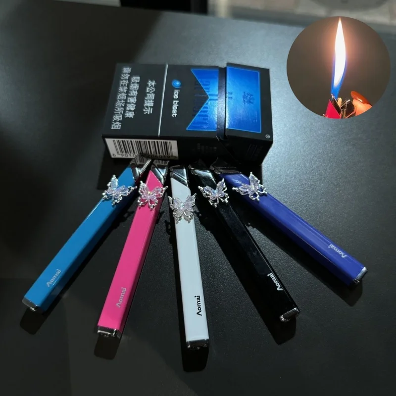 

Torch Lighter Adjustable Flame Inflatable Windproof Open Flame Lighter Used for Candles Bonfire Barbecue Camping Ladies' Gift