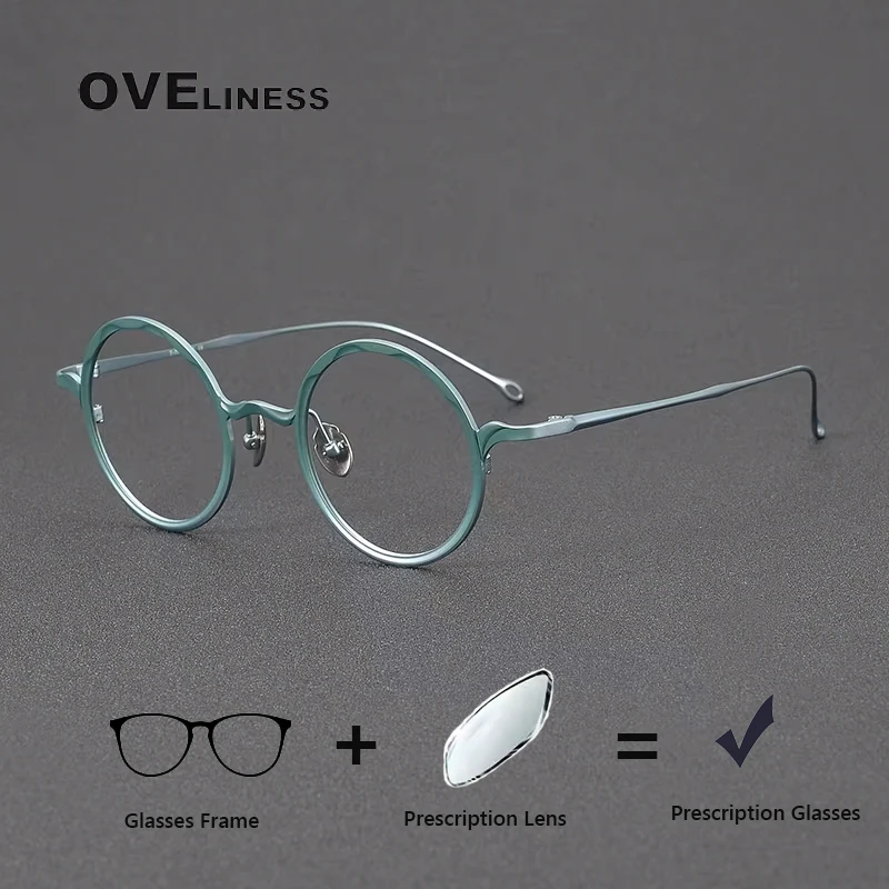 

2026 Pure Titanium Round optical Glasses Frame Men myopia Prescription Eyeglasses Frame Women Retro Spectacles eyewear