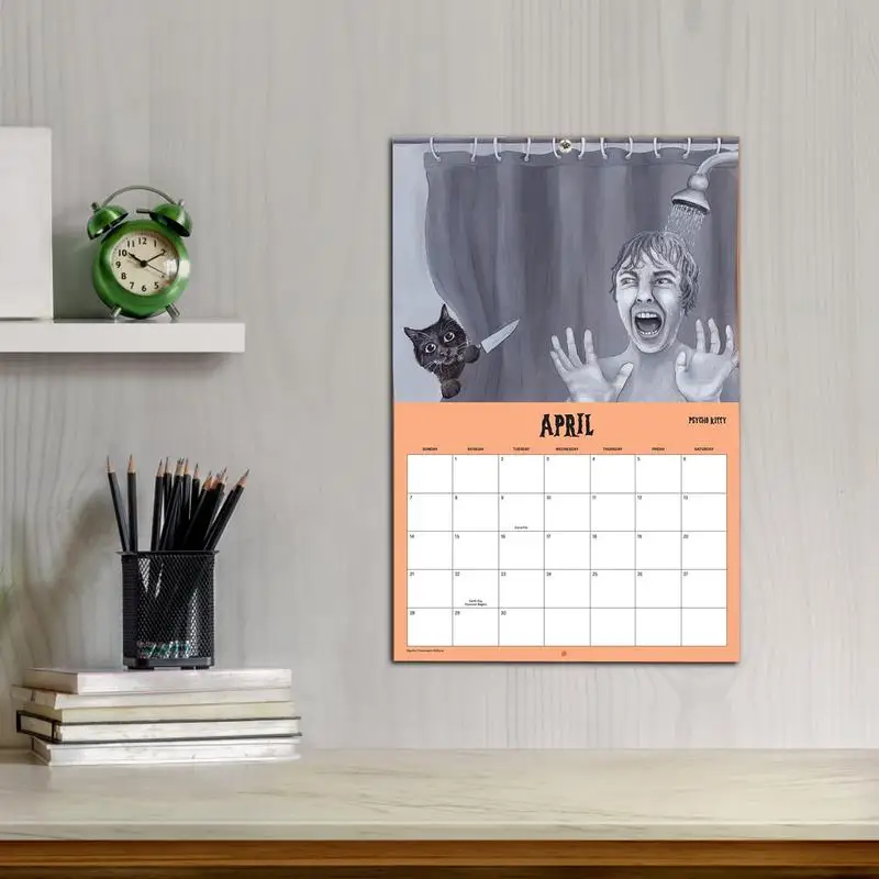 Cat Wall Calendar 2024 Cute 12 Month Wall Monthly Calendar From Jan. 2024 Dec. 2024 Cute Scaredy Cat Wall Monthly Calendar For