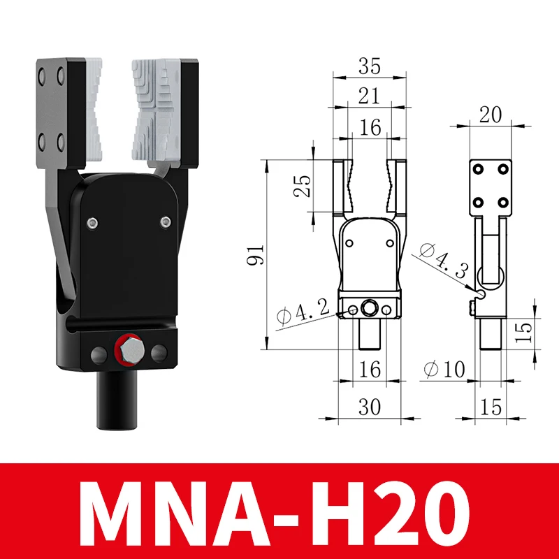 MINIA con Sensor en forma de arco y cilindro de aire de agarre abierto ancho, Mini pinza de Robot neumática robótica