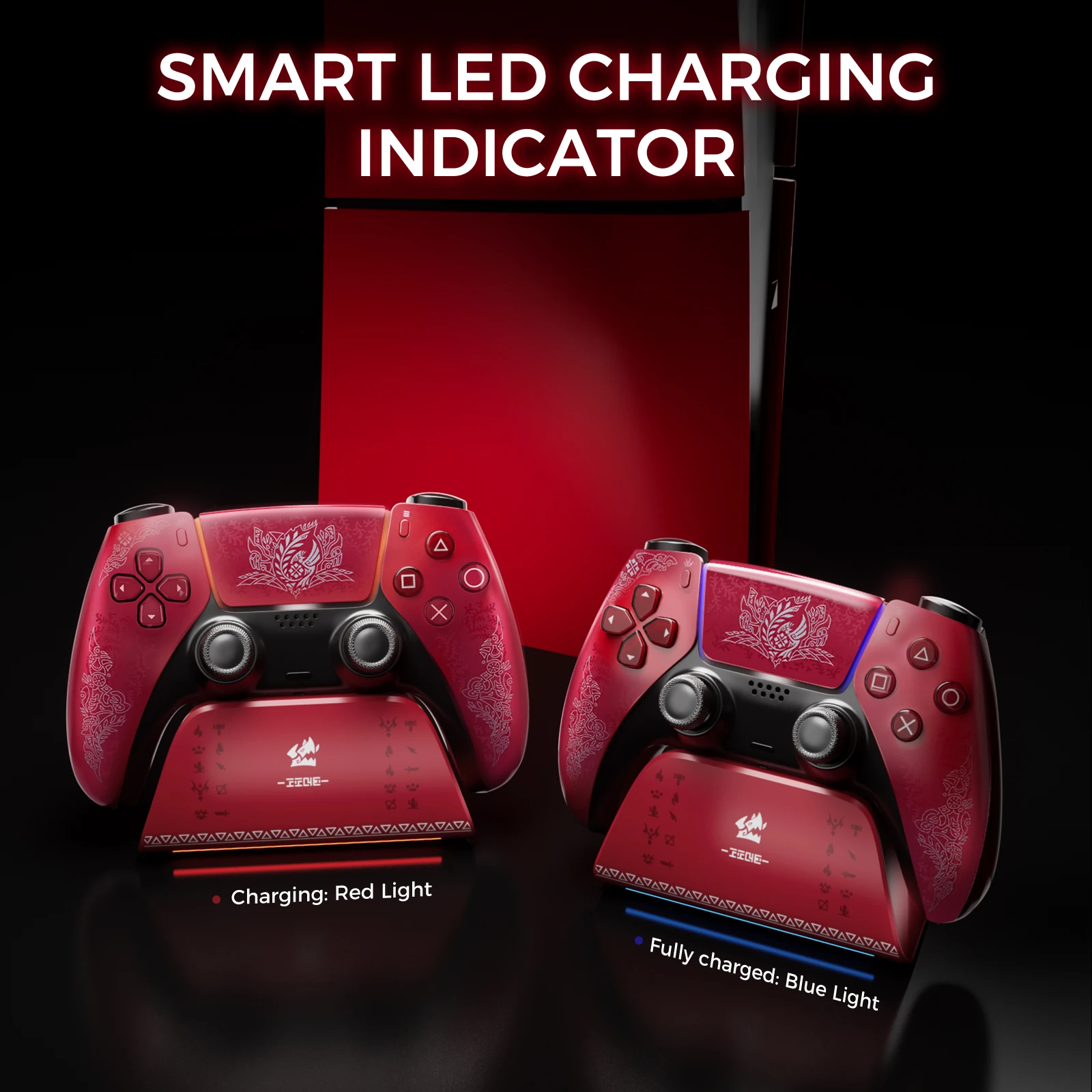 IINE CHARGING STATION FOR PS5 CONTROLLER/Anti-slip Design，LED Indicator，Overcharge Protection，Fast Charging - Image 5