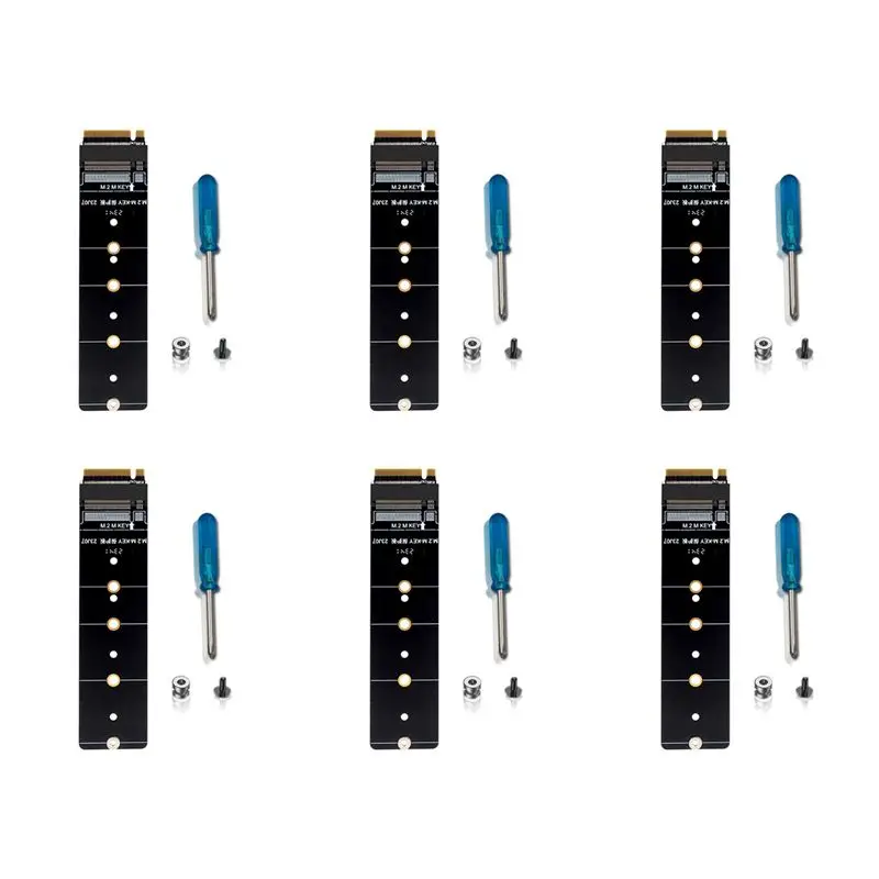6X M.2 Nvme M Key Protection PCB Board Converter Pcie 4.0 Solid State Drive Protector Adapter Support 2230 To 2280-ABIU