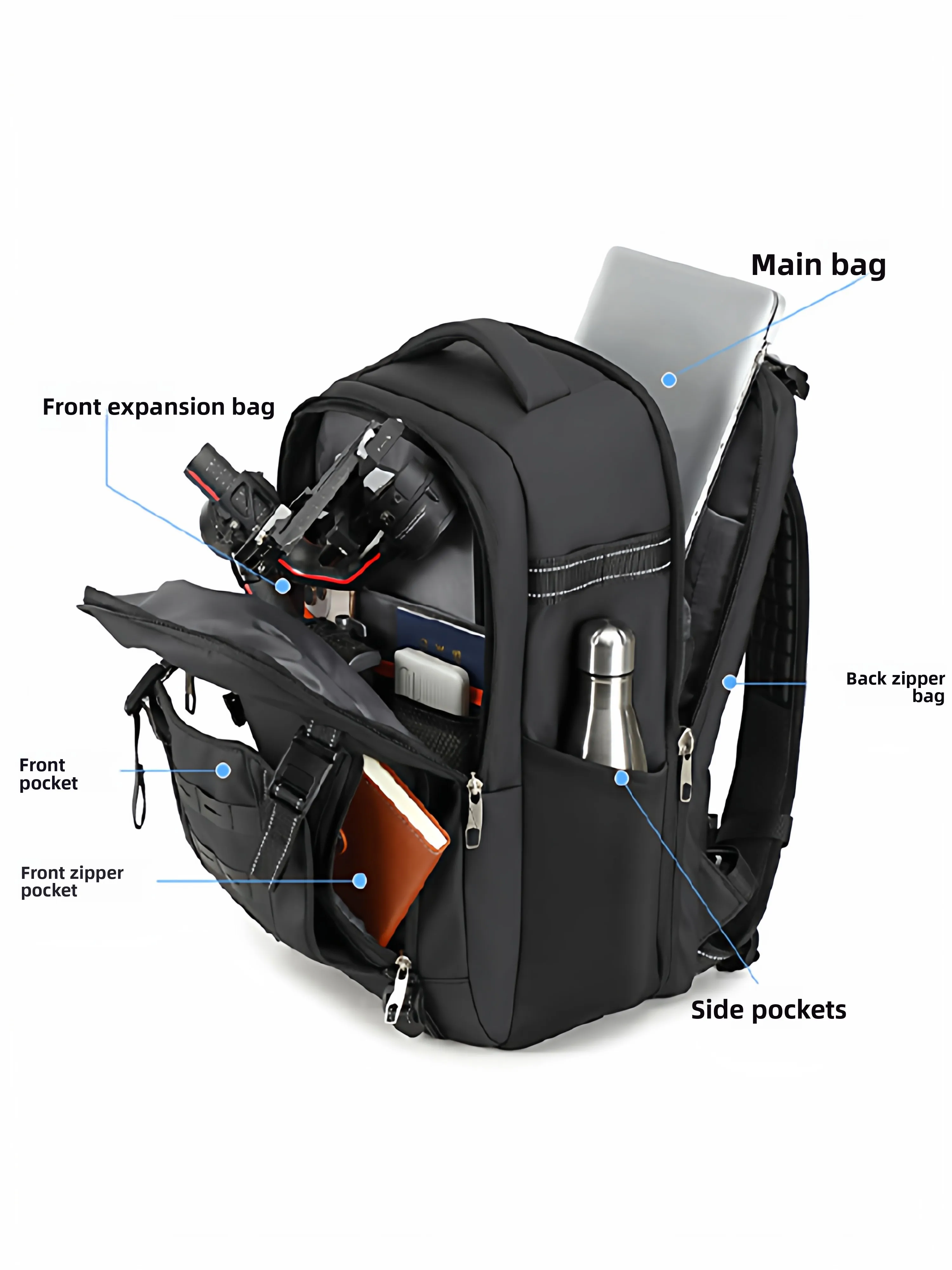 Large Capacity Camera Backpack Integrated for Drone Laptop Stabilizer, FPV Drone Photography Equipment Storage Travel Shoulder