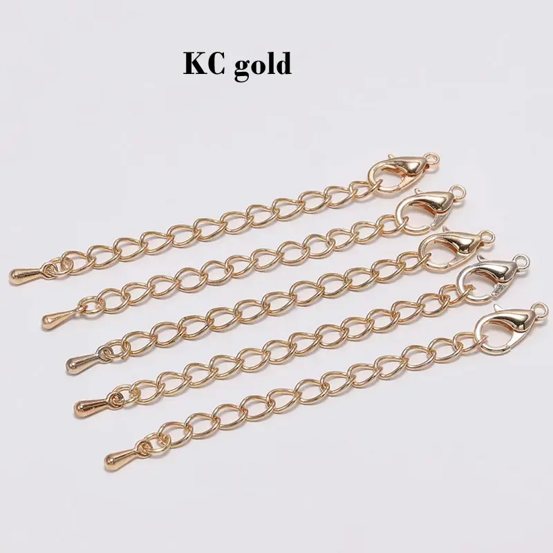 10 teile/los Edelstahl Erweiterte Verlängerung Schwanz Kette Karabiner Stecker Für Armband Halskette Schmuck Machen – Detail 5