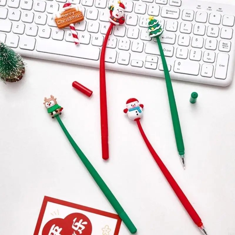D5BB 10 % phim hoạt hình Giáng sinh Gel Pen Giáng sinh Elk Santa Cây Giáng sinh Bút Snowman For Kid Quà tặng Tiệc Giáng sinh