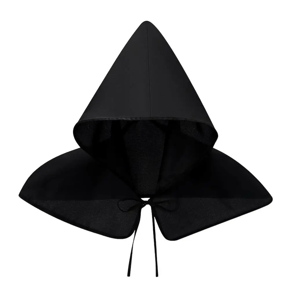 Cappello da Cowl medievale Wicca cappello con cappuccio Pagan Halloween Grim mantello ad anello per Halloween Dress Up e accessori per l'uso quotidiano