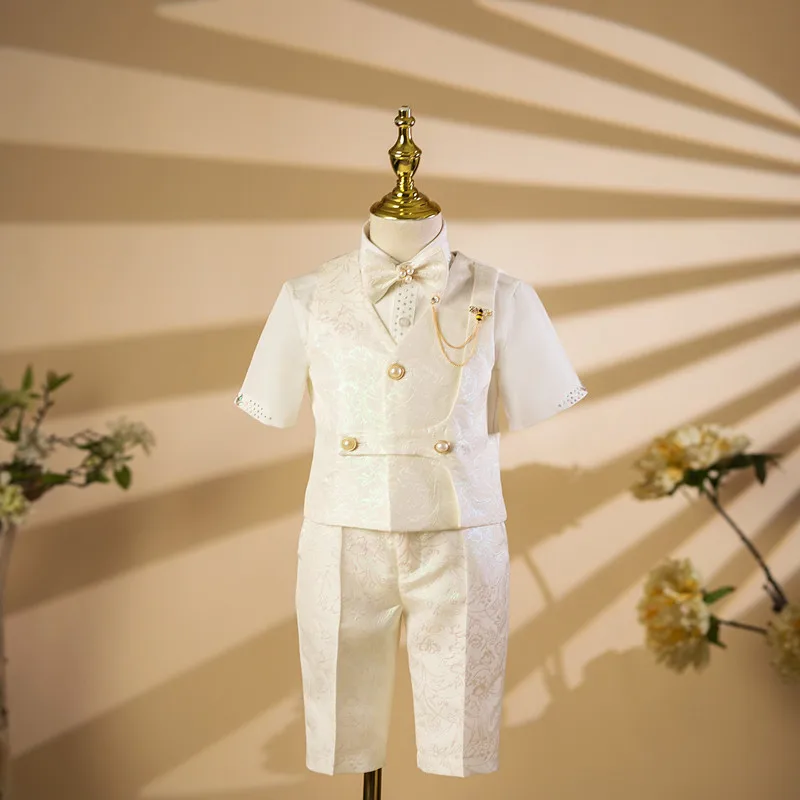 

New Children's Costume Wedding Birthday Baptism Party Piano Performance Easter Eid Boys Suits Host Blazer Sets