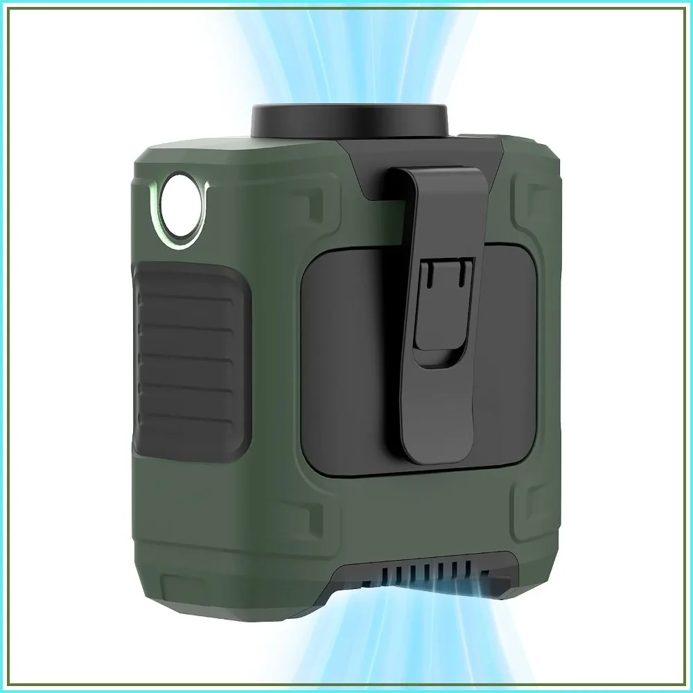 

10000mAh Rechargeable Waist Fan, 18000RPM 3-Speed, 12H Max, LED Flashlight, Hands-Free Cooling for Outdoor Work