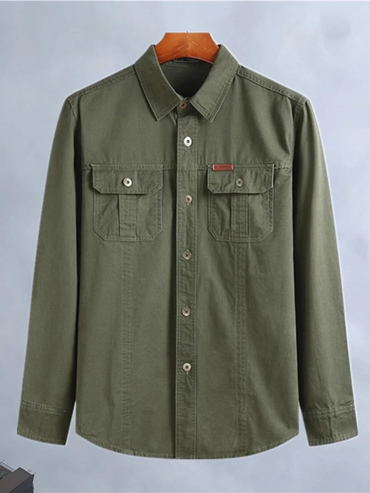 

Мужская хлопковая рубашка свободного кроя с длинным рукавом, больших размеров, повседневная, модная, в городском стиле, для весны, осени и зимы, удобная рабочая одежда