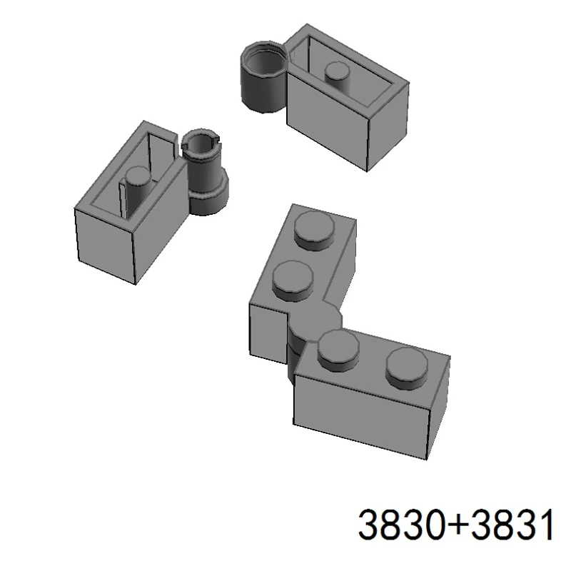 

MOC Bricks 3830+3831 Hinge Brick 1 X 4 Swivel Base&Top Connect DIY Enlighten Block Bricks Compatible with Assembles Particle