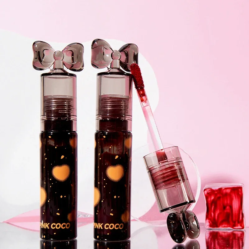 Pinkcoco-brillo de labios de espejo, aceite de hilo suave, polvo de niebla, colorete líquido, maquillaje transparente