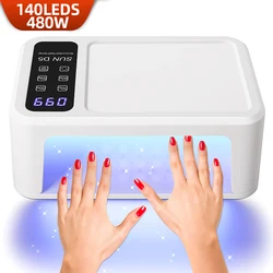 480W Professional UV LED Gel Curing Lamp With Whitening Function 140LEDS Nail Drying Lamp For Curing Gel Manicure Drying Lamp