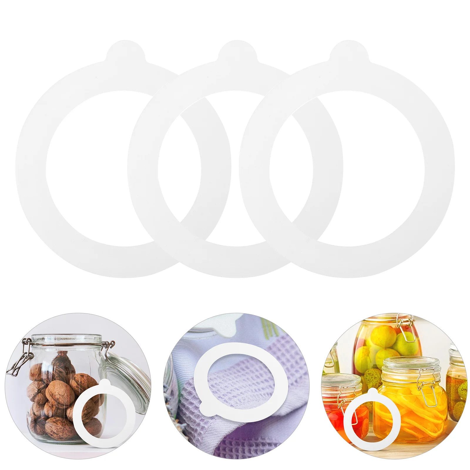 8 Pcs Silicone Seal Rings Tank Jars Gaskets Replacement Silica Gel For Glass Lids Sealing