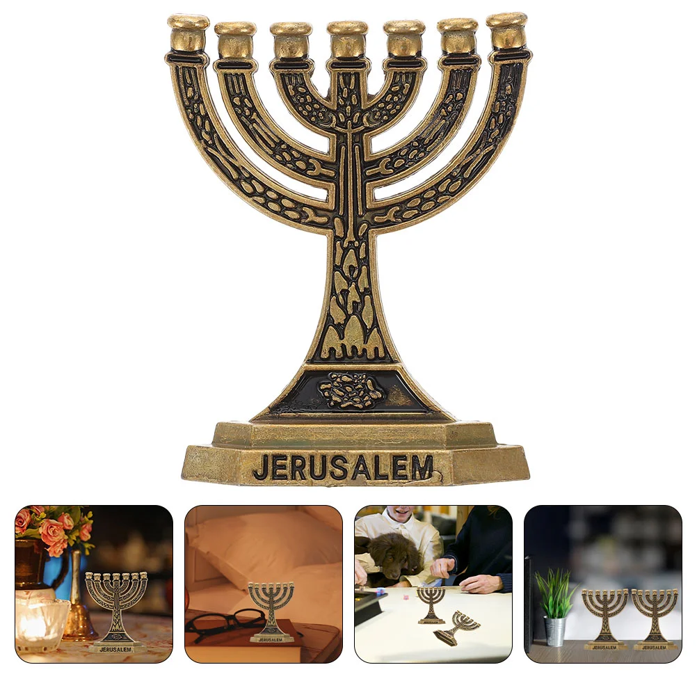 

1 Piece Vintage Religious 7 Hole Candleholder Chalice Decorative Centerpiece for Living Room Tabletop Stand