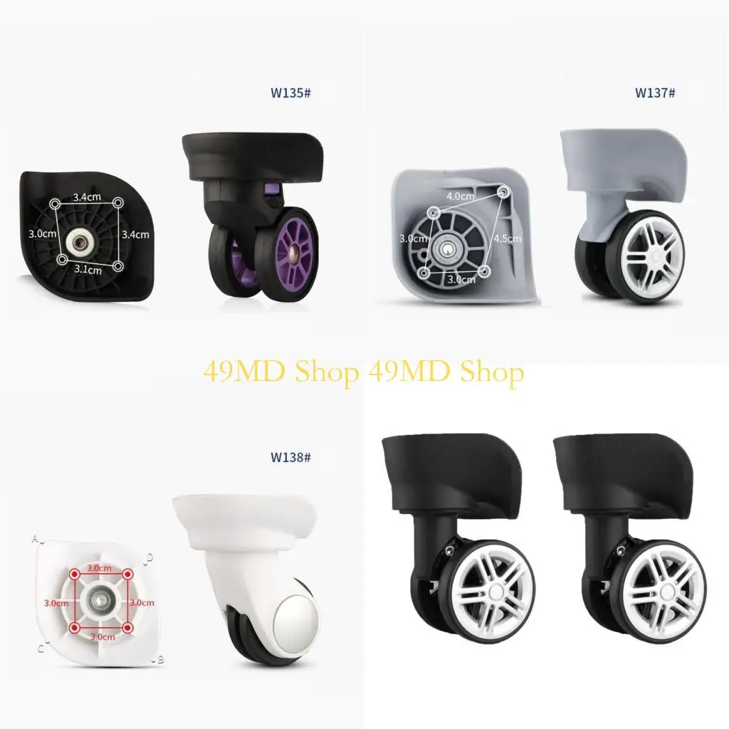 

49MD 2pcs 360 Degree Rotation Travel Suitcase Luggage Mute Wheel Travel Bag