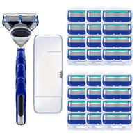 4/8/12 Pcs Five Layer Blade Manual Razor Blade, Men's Razor Vintage Beard Blade 5 Blade Razor Holder