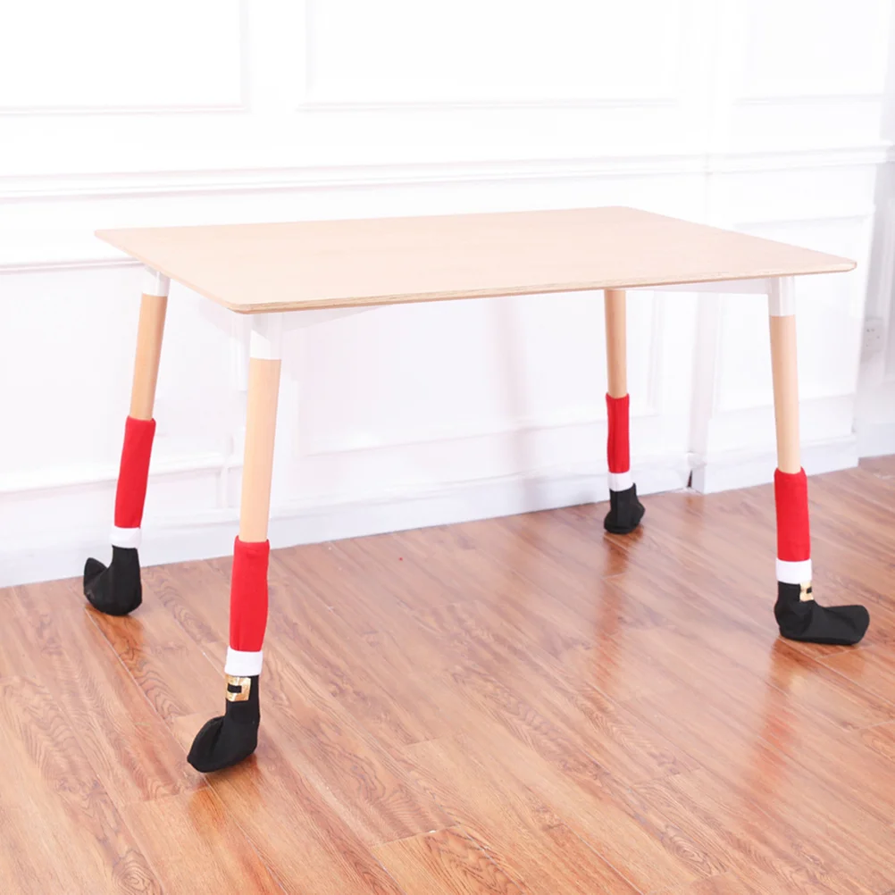 

8Pcs Christmas Table Feet Covers Creative Decoration for Chairs and Tables Anti-Scratch Floor Protectors for Parties Weddings