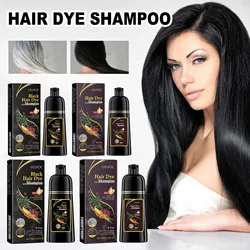 100ml Black Color Hair Dyeing Shampoo 3-in-1 Natural Herbal Instant Coloring Shiny Hair Dye Shampoo Cleaning Nourishing Hair