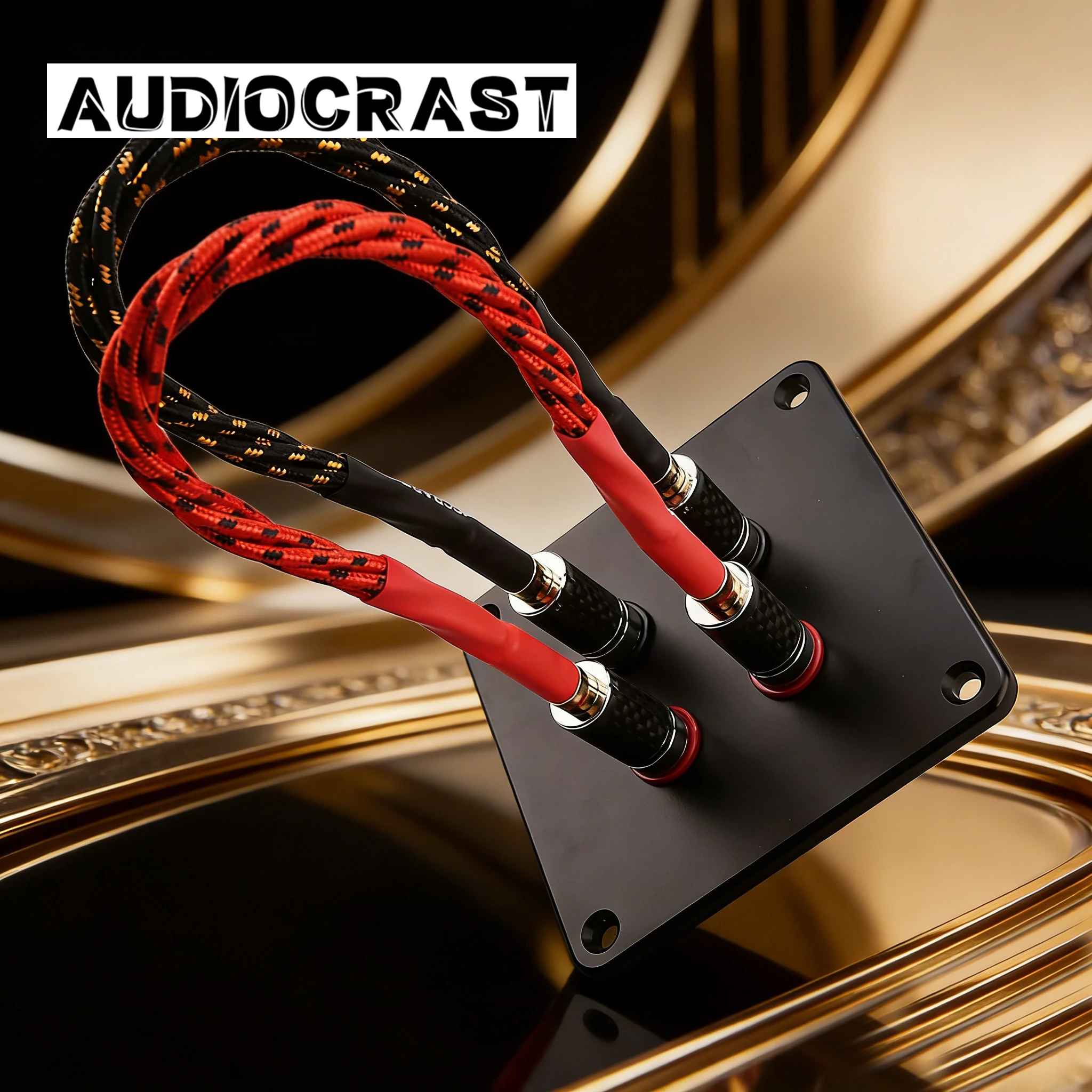 4Pcs 20CM OFC Copper Jumper Cables with Banana/Y Spades Connectors Speaker Bridge Wiring for Speaker/AMP