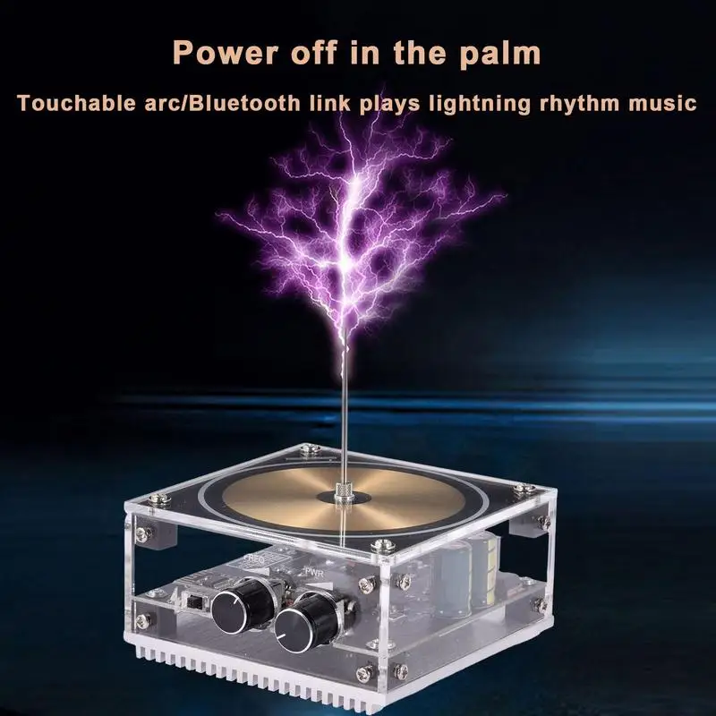 Mini Bluetooth Wireless Speaker Music Tesla Coil High Power Voltage Pulse Wireless Transmission Lighting Education Teaching Tool