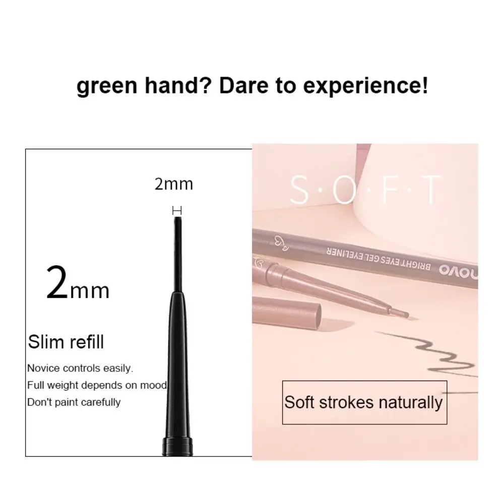 Smooth Waterproof Eyeliner Pencil Glitter Champagne Non-Smudge Gel Eyeliner Pen Long Lasting Matte Lying Silkworm Pencil Women