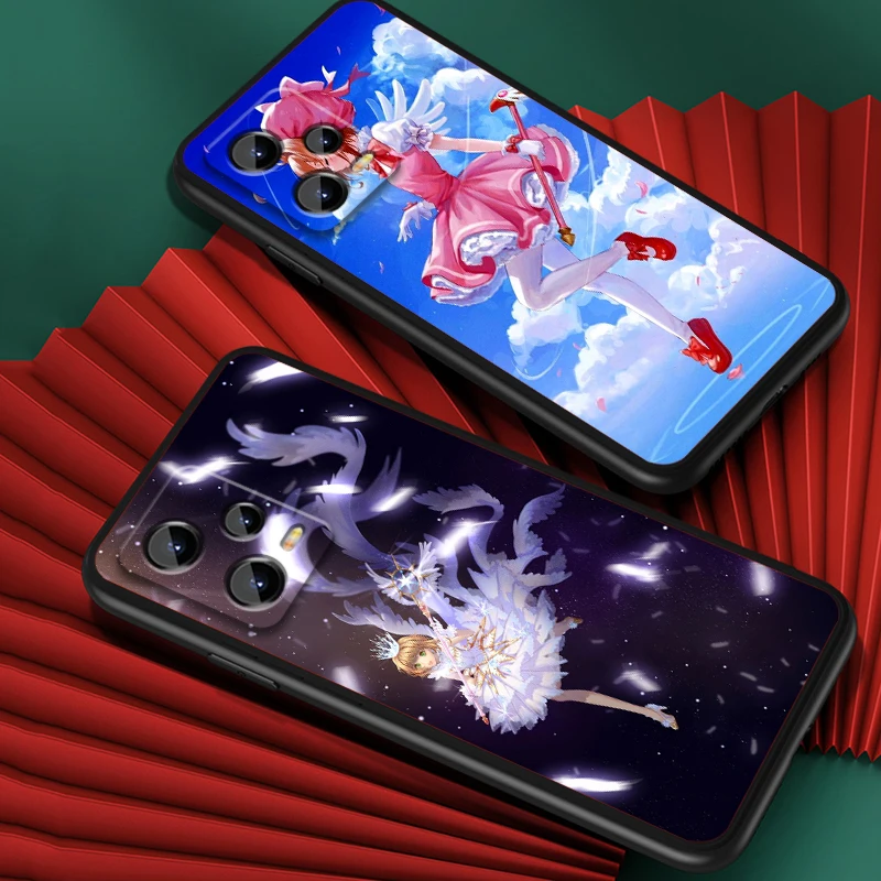 Card-Captor-Sakura Comic Art For Xiaomi Redmi Note 13 12R 12 12S Turbo 11 11T 11S 10 10S Pro Plus 5G Black Soft Phone Case