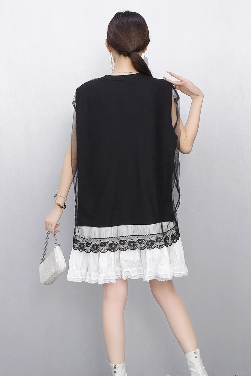 2025 Zomer Nieuwe Elegante Mode Vrouwen Losse T-shirts Korte Jurken Dames Korte Mouw Mode Jurk Groothandel J1218