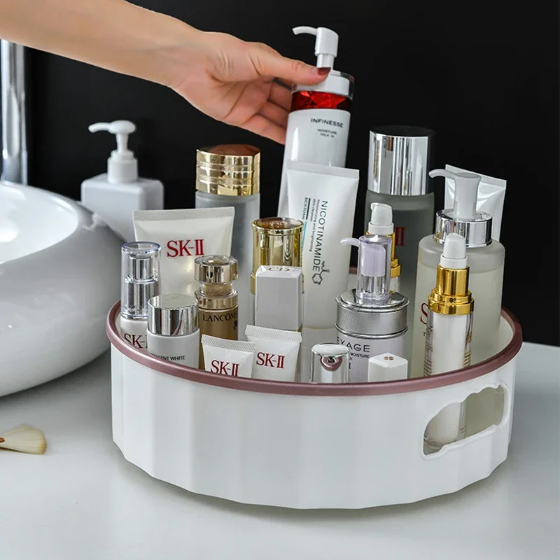 

Rotatable Storage Rack: Multifunctional Kitchen & Bathroom Organizer for Spice Bottles, Cosmetics & Desktop Essentials.