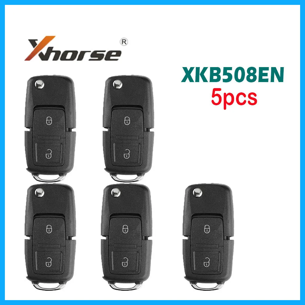 

5PCS/LOT XHORSE Car Remote Key XKB508EN Wire Universal Remote Key B5 Style 2 Buttons for VVDI Key Tool, VVDI2(English Version)