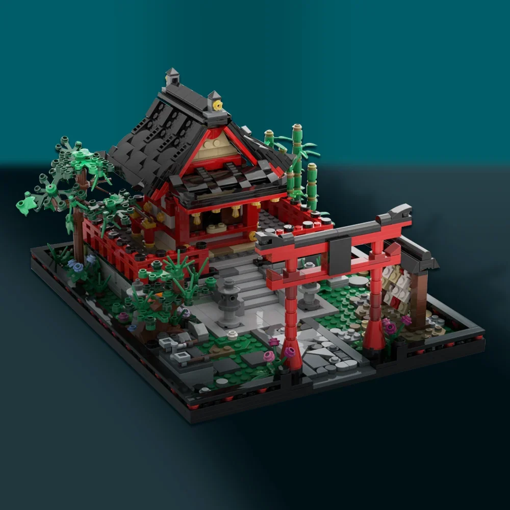 Gobricks moc pequeno santuário shinto blocos de construção modelo cidade pequeno santuário shinto arquitetura tijolos montagem brinquedos crianças presentes