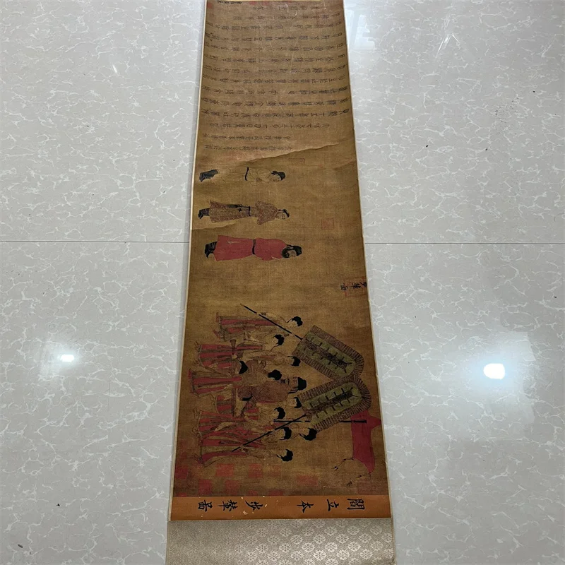 

China Ancient Picture Paper,Character Story Painting,Yan Liben's Chariot Picture, Long Scroll Painting