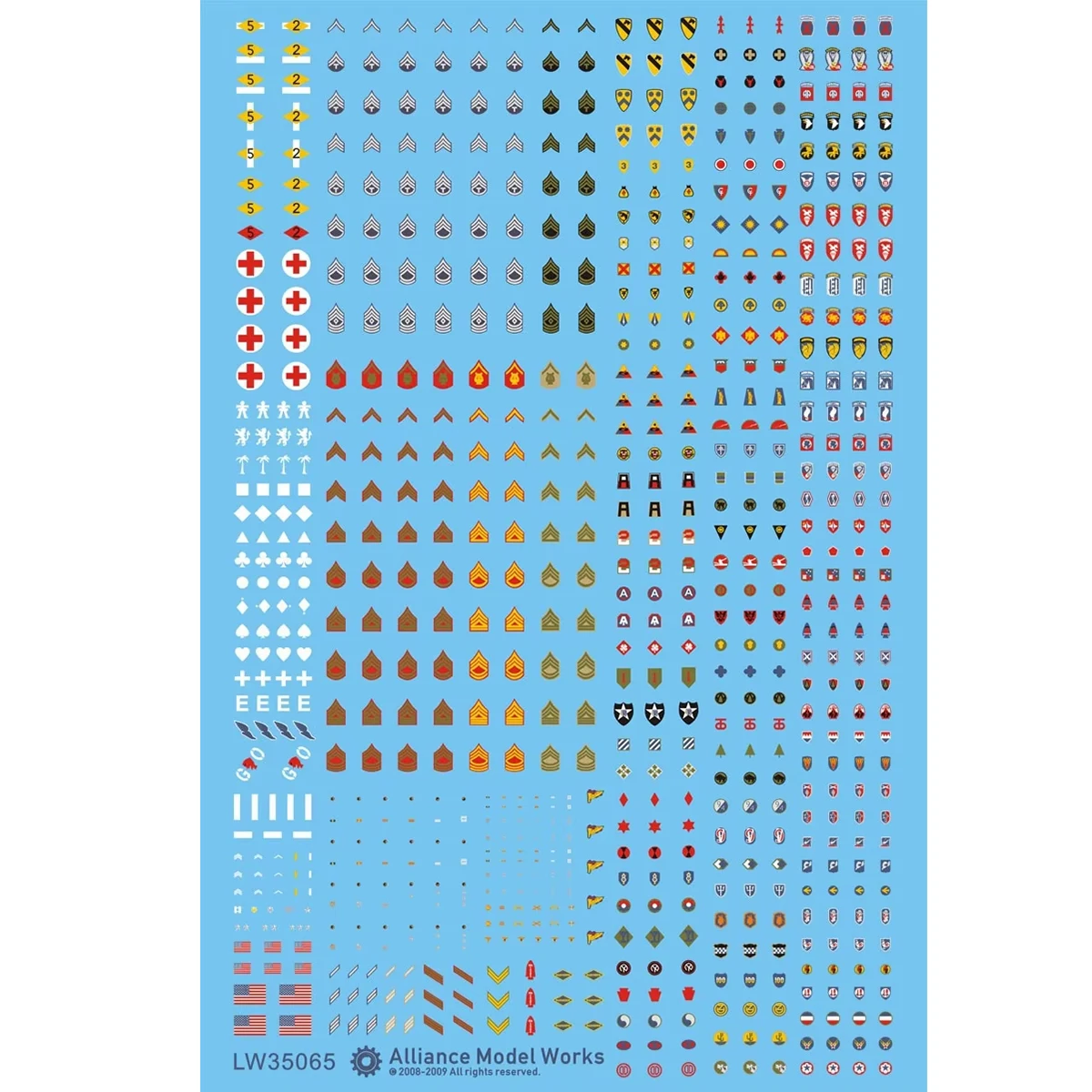 1/35 Details Improvement Kits Decal - WWII US ARMY Insignia Set