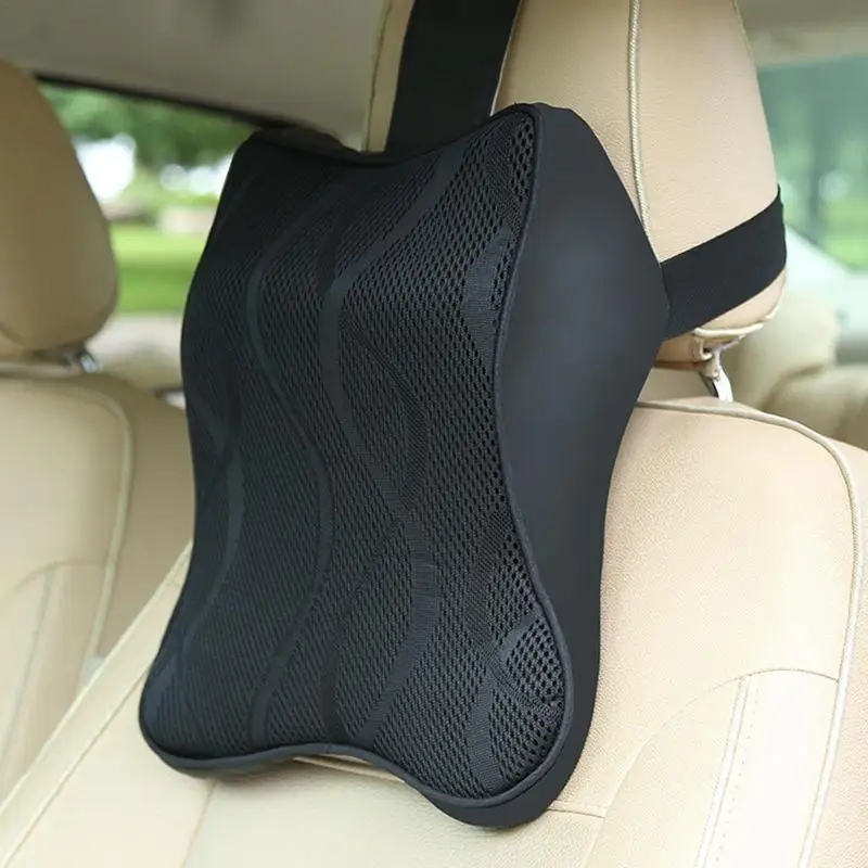 Memory Foam Car Neck Pillow Memory Foam Pillow Breathable Ergonomic Design Leather Cover Neck Cushion For Travel And Home