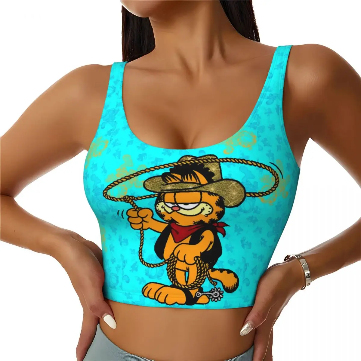 

Женские обои G-Garfields на заказ, спортивный бюстгальтер с комиксами, ударопрочные укороченные топы для тренировок в тренажерном зале, йоги