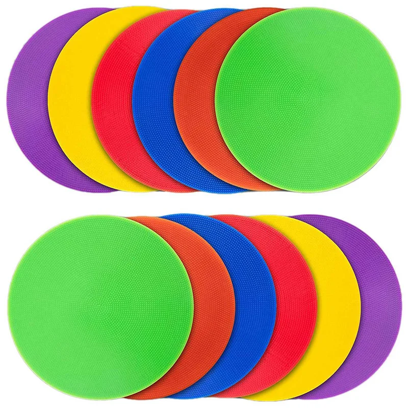60 ชิ้นสี Spot Marker ลื่น Agility Markers กรวยแบนจุดสําหรับฟุตบอลบาสเกตบอลการฝึกอบรมเต้นรํา