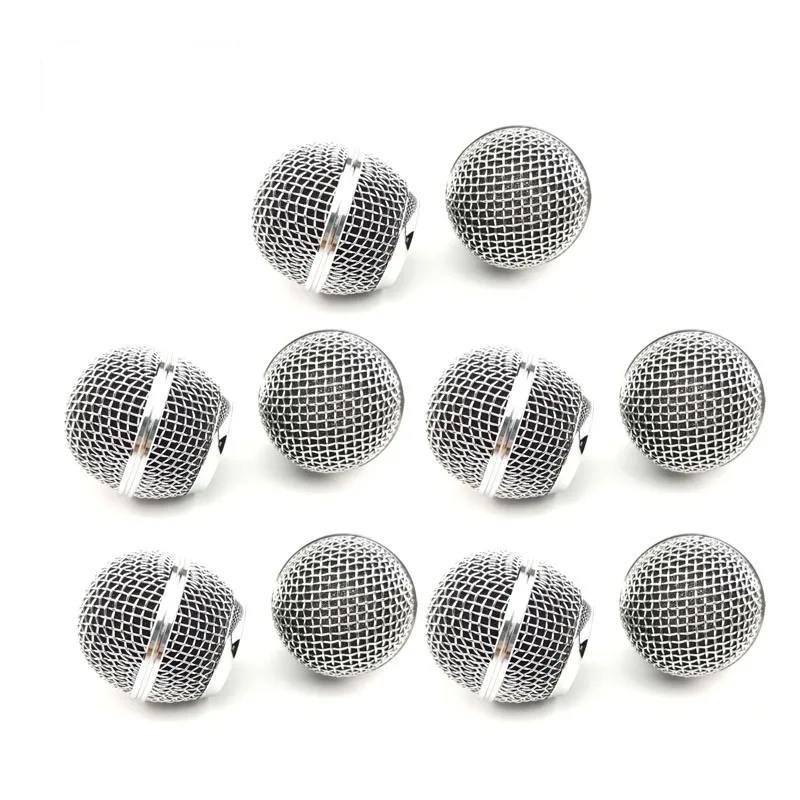 10 Stück Mikrofon-Polierkugel, Glitzerkugel, Netzgitter, Beta58 SM 58 Mikrofonzubehör, Kugelkopf-Ersatz – Detail 1