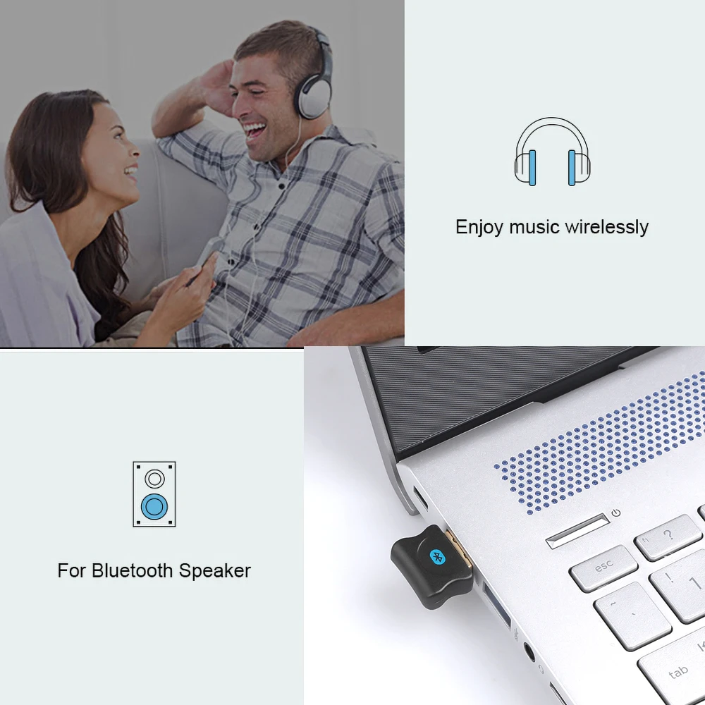 USB Adapter Bluetooth 5.3 5.0 Transmitter Bluetooth Dongle Bluetooth Receiver Audio Wireless USB Adapter for PC Laptop Speaker