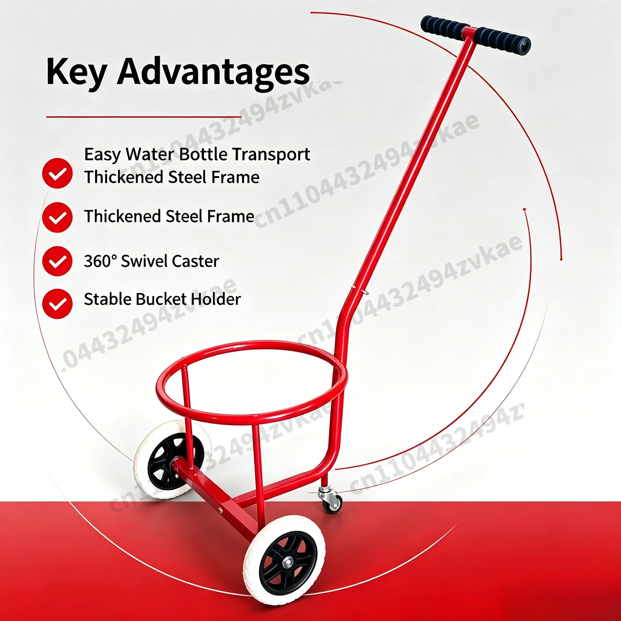 Heavy Duty Portable Water Transport Trolley Load Capacity 200KG, Multifunctional Household Water Bucket Cart for Home Shop