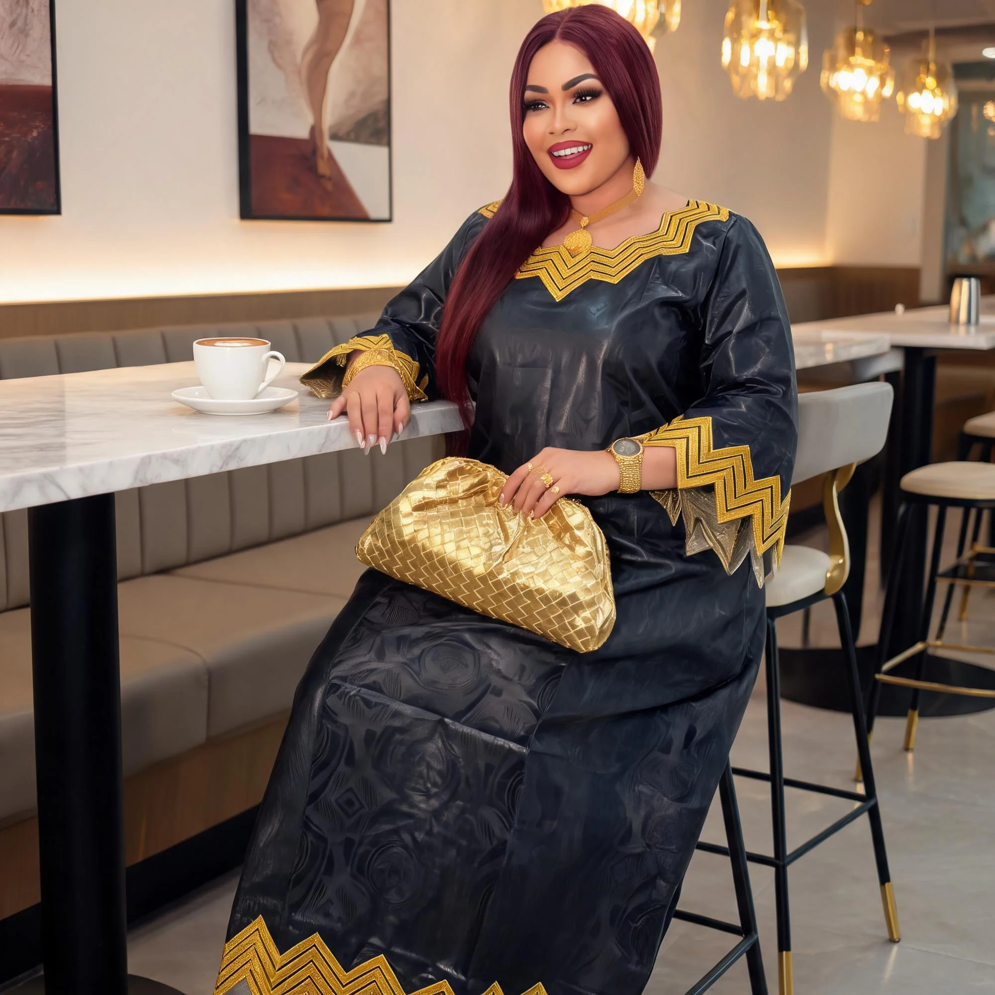African Dresses For Women Plus Size Bazin Riche Embroidery Design Long Dress With Scarf