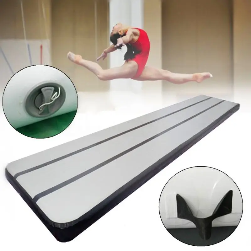 Aufblasbare Air Track Gymnastikmatte 12x1x0,2m Trainingsmatte Tumbling Matte mit elektrischer Pumpe mit Luftpumpe