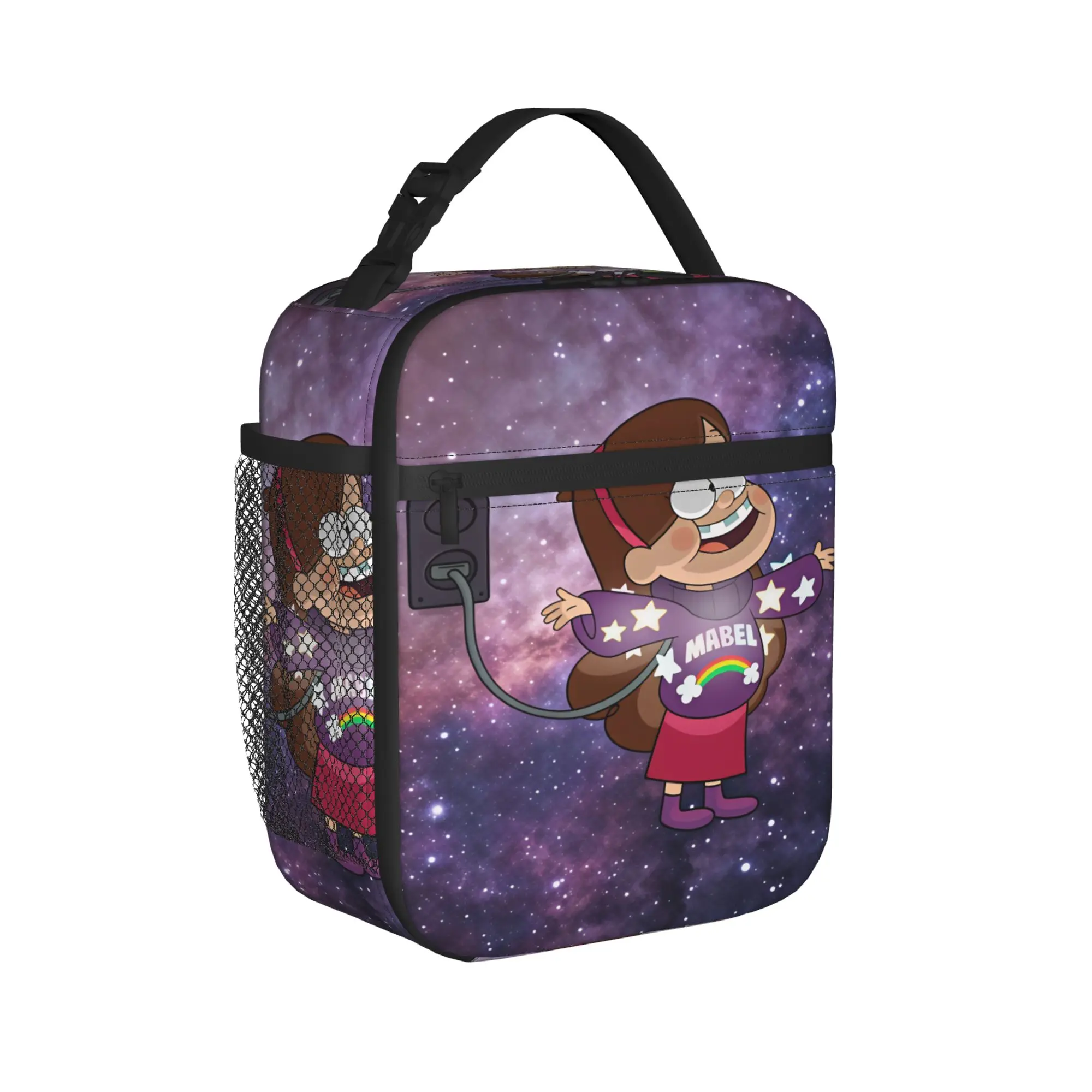 Mabel Lunch Bag G-Gravity Falls School Lunch Box For Child Casual Print Thermal Tote Handbags Waterproof Insulated Cooler Bag