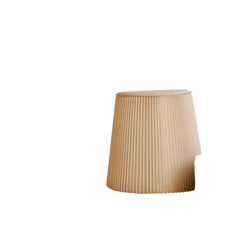 مقعد مستدير، أثاث إبداعي من الورق الصغير، مقعد تغيير الأحذية المنزلية، قابل للطي، سهل التخزين، مقعد منخفض للمشاهير على الإنترنت