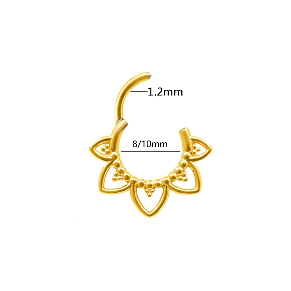 100% 316LSurgical Steel Flower shape Nose Ring Piercing 16G Clicker Helix Daith Cartilage Earring Clicker Conch Piercing Jewelry