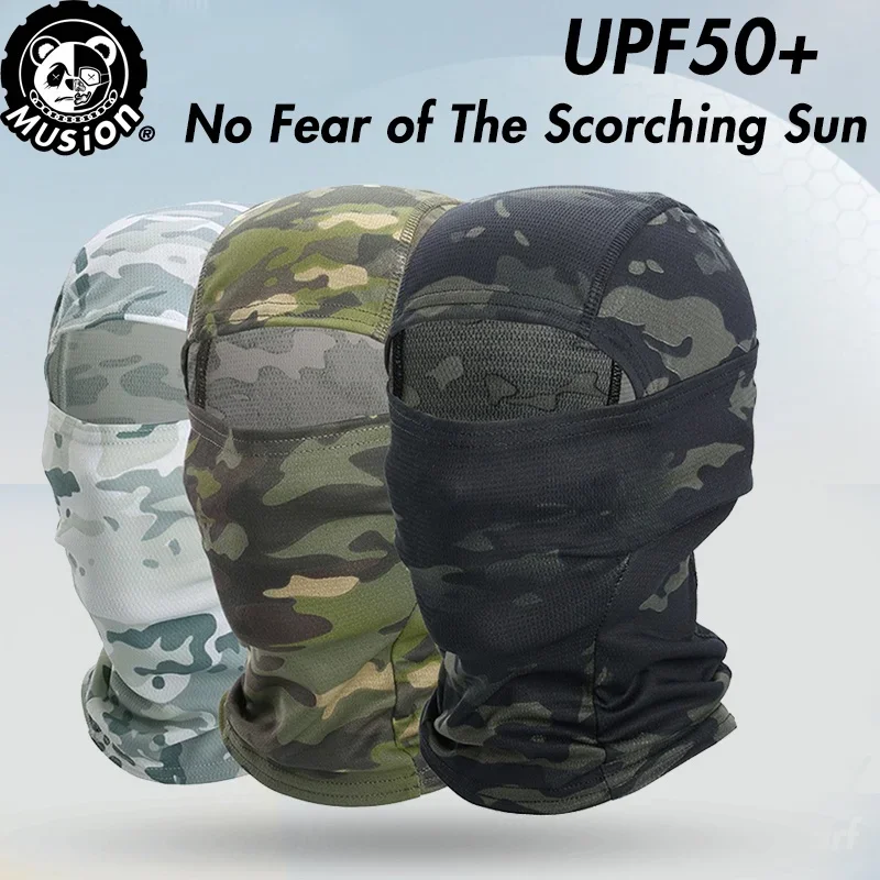 2024 Musion Camo Wind-Resistant Balaclava Face Mask Bandana Hood Headwear for Training Cycling Skiing Hunting