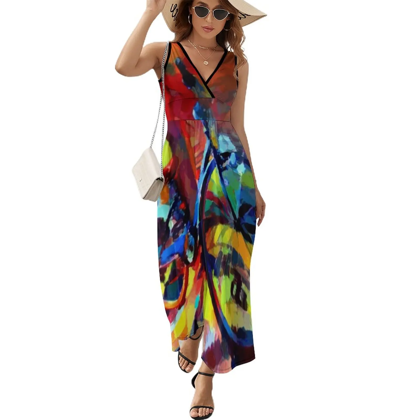 

Bike Painting Sleeveless Dress Dresses for wedding party women long dresses women dresses evening dress