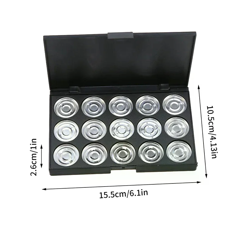 Caixa de suporte de paleta magnética vazia profissional para sombra em pó blush maquiagem caso