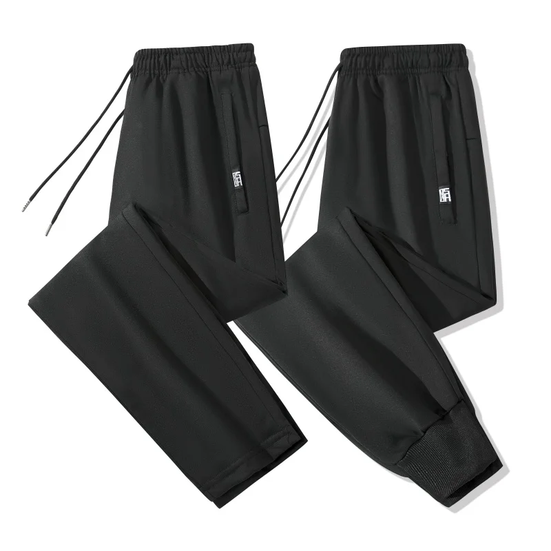Men's Outdoor Sports Fitness Running Leg Tied Straight Leg All Season Long Pants Comfortable Versatile Breathable Trendy Pants