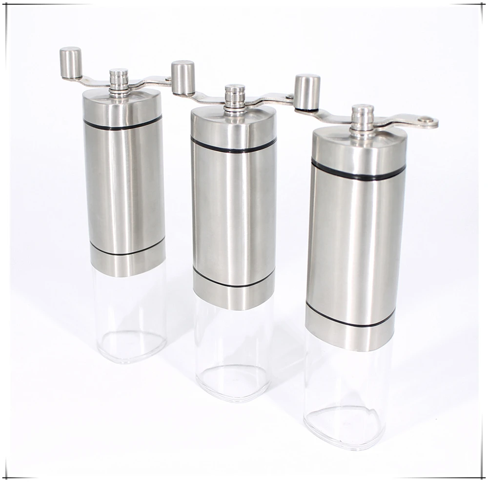 Stainless Steel Manual Coffee Grinder / Portable Adjustable Coarseness and Fine Mill